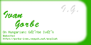ivan gorbe business card